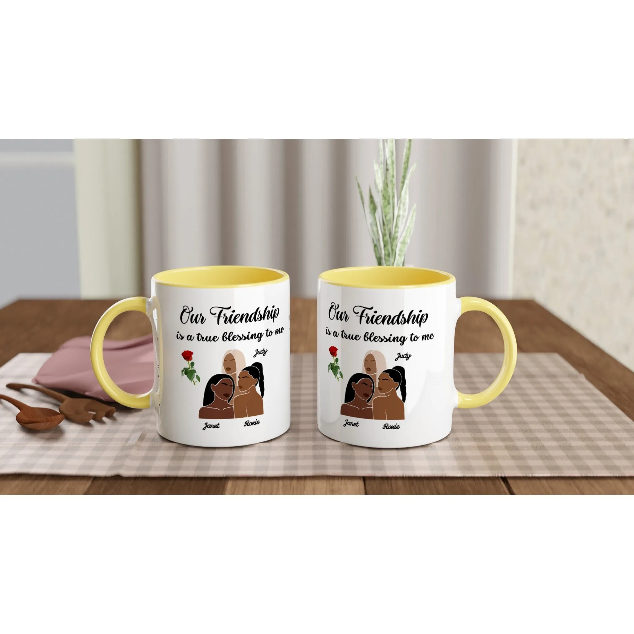 Personalized (Option) White 11oz Ceramic Mug with Color Inside