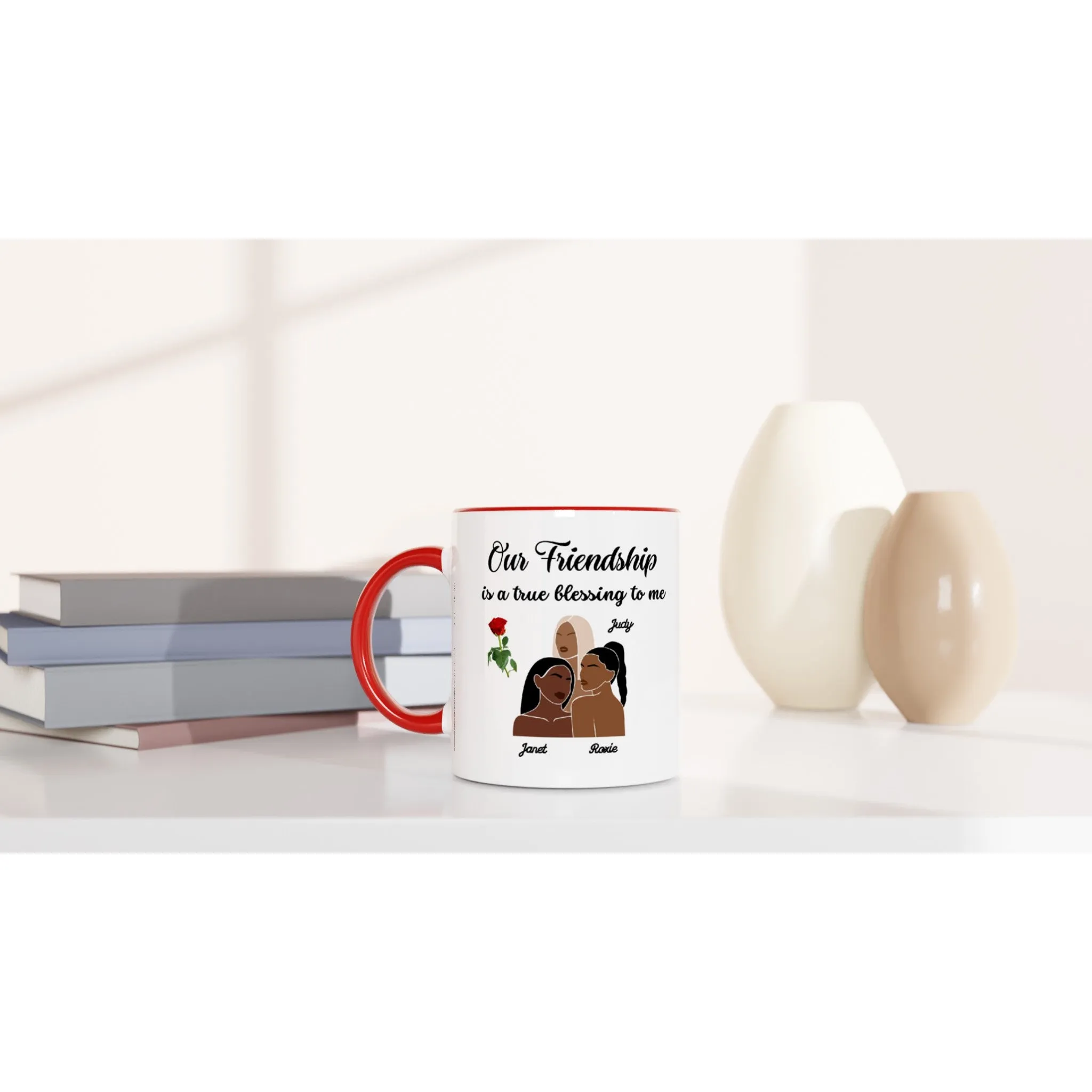 Personalized (Option) White 11oz Ceramic Mug with Color Inside
