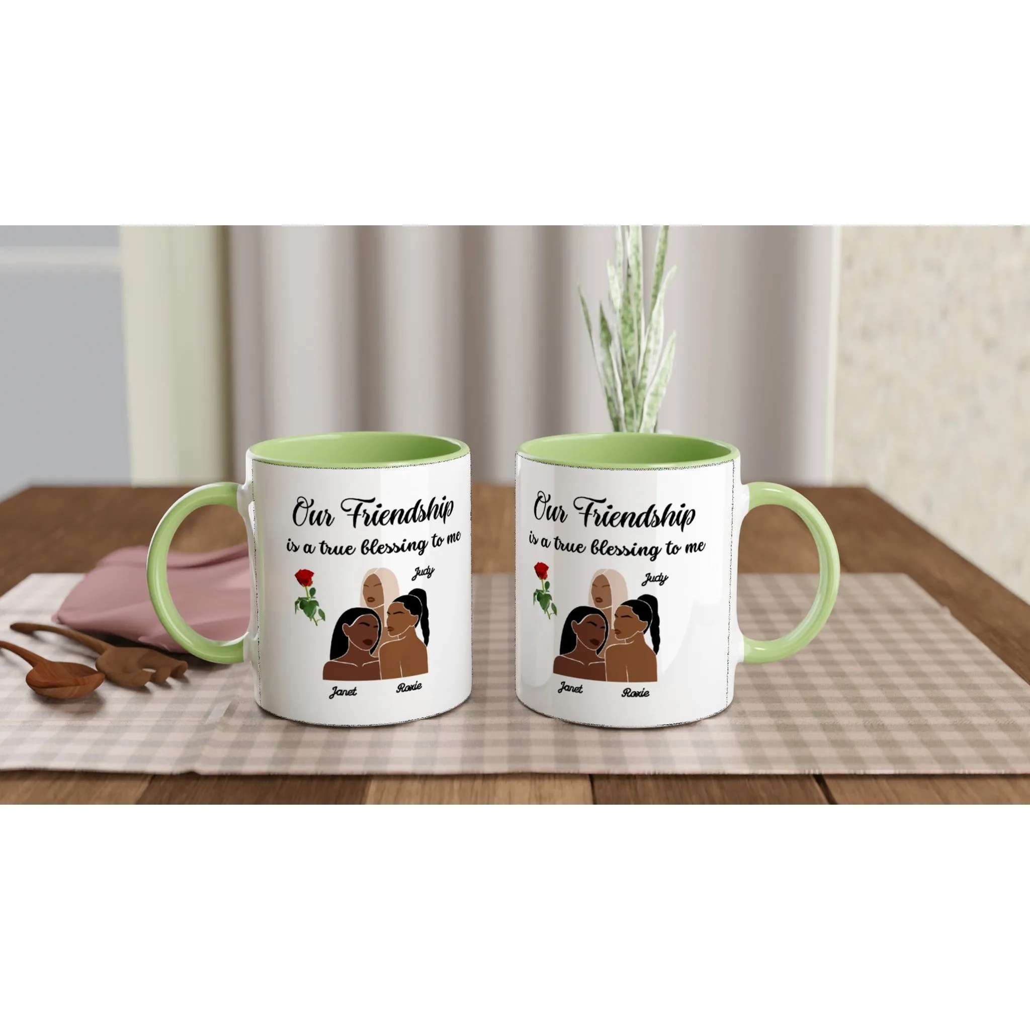 Personalized (Option) White 11oz Ceramic Mug with Color Inside