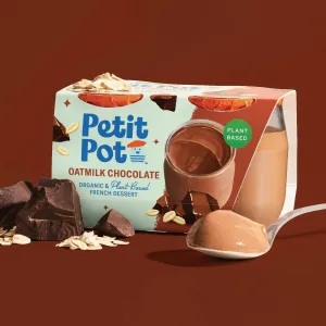 Petit Pot Oatmilk Chocolate Organic Plant-Based French Dessert Wholesale - 2-Jar Packs x 600 Packs (1/4 Pallet) case