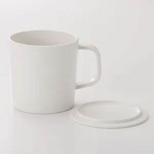 Polypropylene Mug With Lid - White