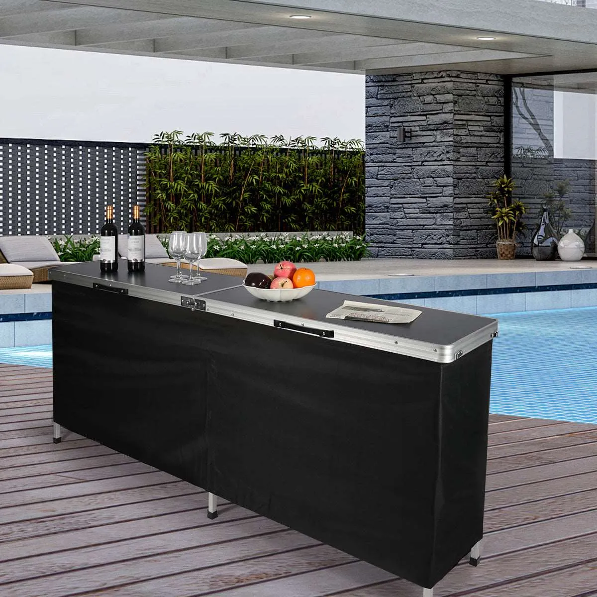 Portable Bar Table with Double Layer for Party