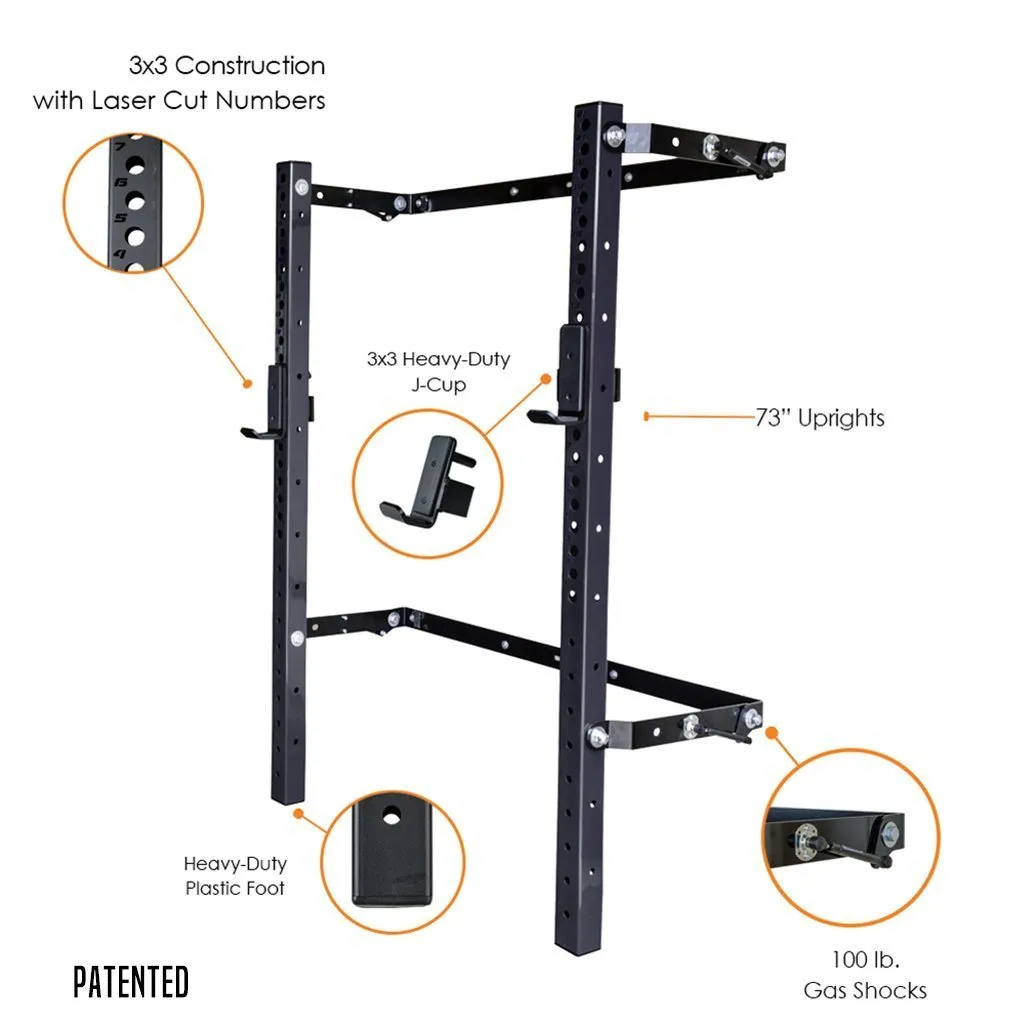 Profile® PRO Folding Squat Rack 1" Pin