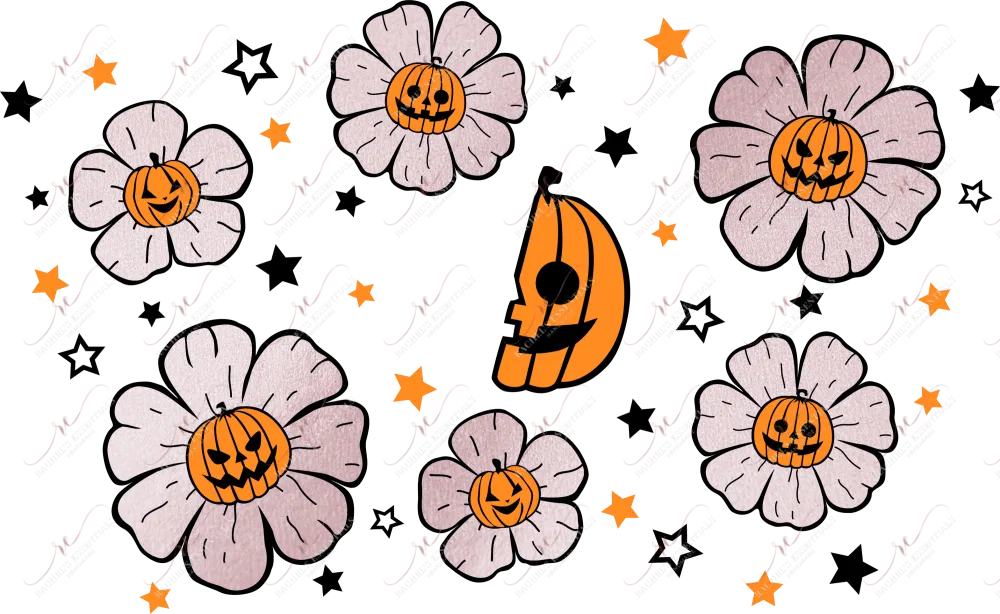 Pumpkin flowers - cold cup wrap