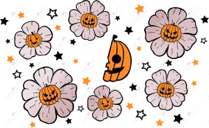 Pumpkin flowers - cold cup wrap
