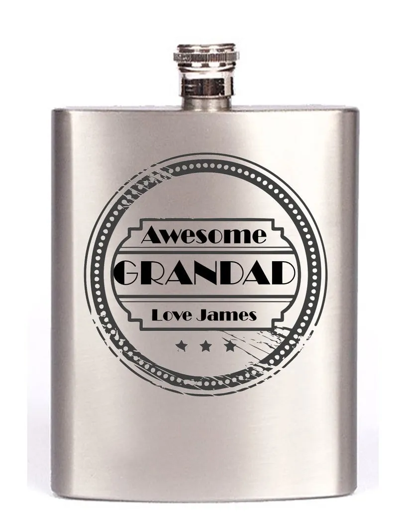 Pure Essence Greetings Personalised Grandad Hip Flask