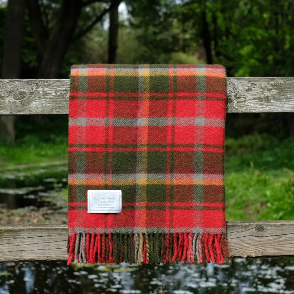 Pure Wool Blanket in Maple Leaf Tartan