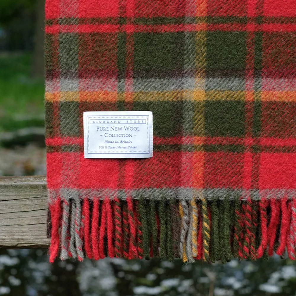 Pure Wool Blanket in Maple Leaf Tartan