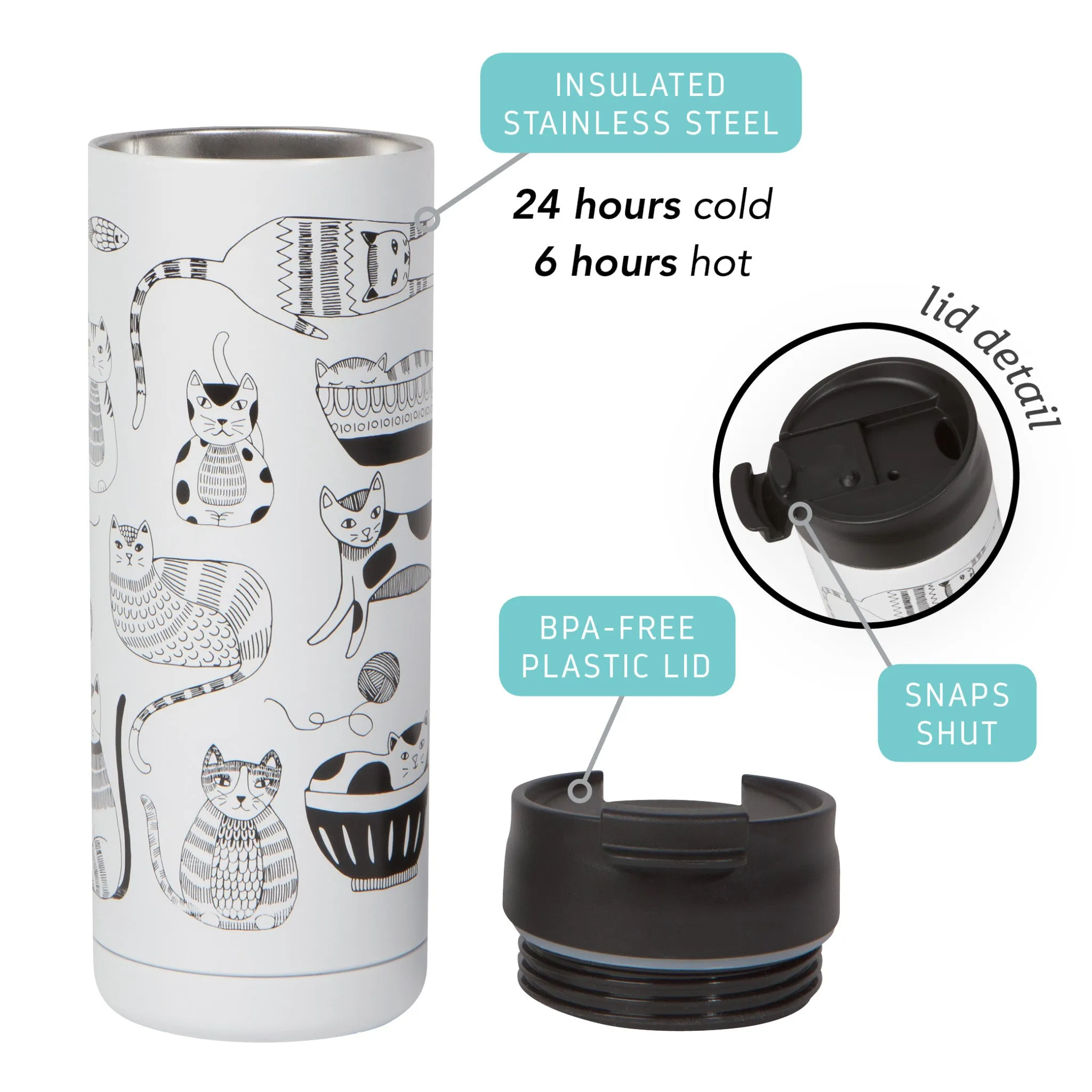 Purr Party Travel Mug 18 oz