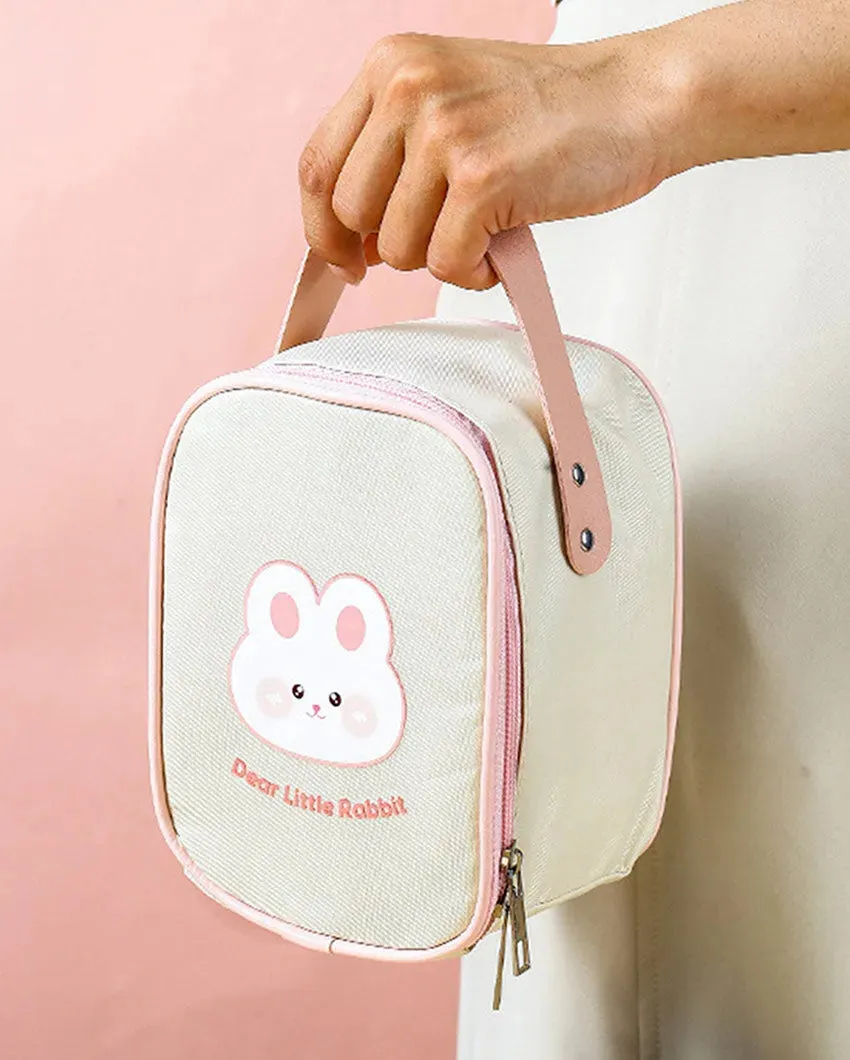 Rabbit Theme Stainless Steel Spoon & Soup Salad Tiffin Box with Insulated Bag