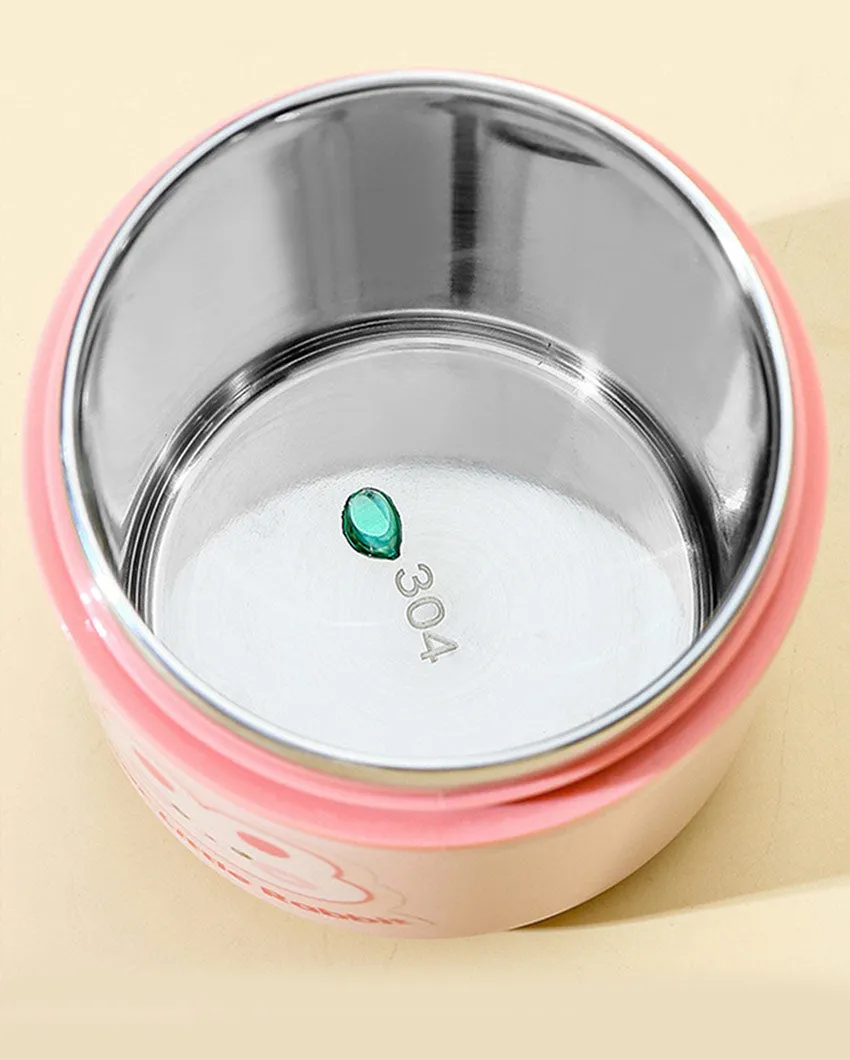 Rabbit Theme Stainless Steel Spoon & Soup Salad Tiffin Box with Insulated Bag