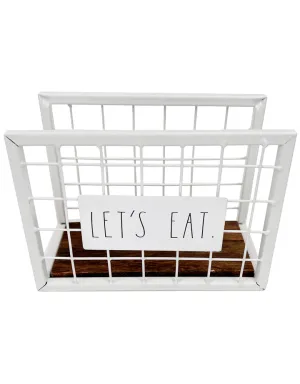Rae Dunn “Let’s Eat” Wire Metal White Napkin Holder
