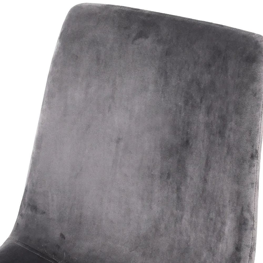 Ramsey Set of 4 Dining Chairs Velvet Horizontal Slope - Grey
