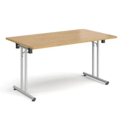 Rectangular folding leg table with straight feet