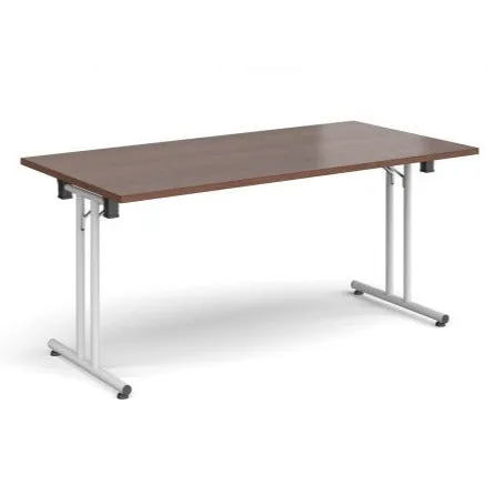 Rectangular folding leg table with straight feet