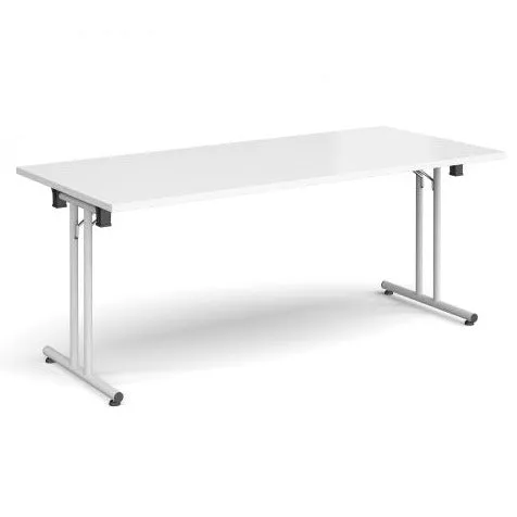 Rectangular folding leg table with straight feet