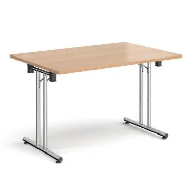 Rectangular folding leg table with straight feet