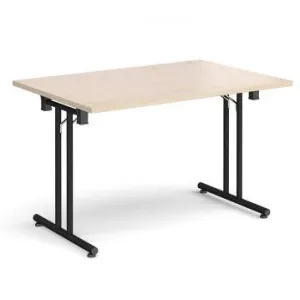 Rectangular folding leg table with straight feet