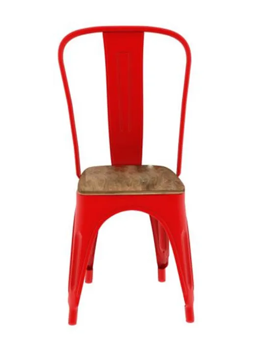 Replica Tolix Metal Bistro Dining Chair With Wood Top