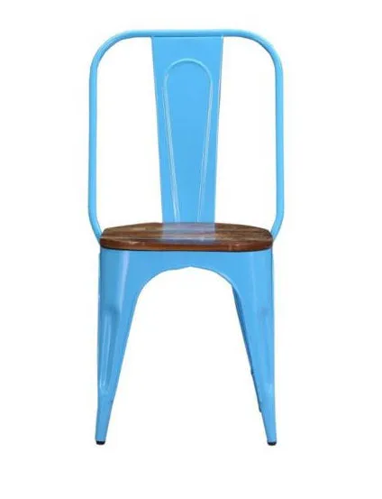 Replica Tolix Metal Bistro Dining Chair With Wood Top