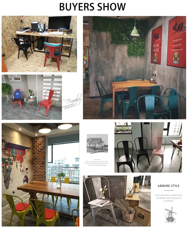 Replica Tolix Metal Bistro Dining Chair With Wood Top