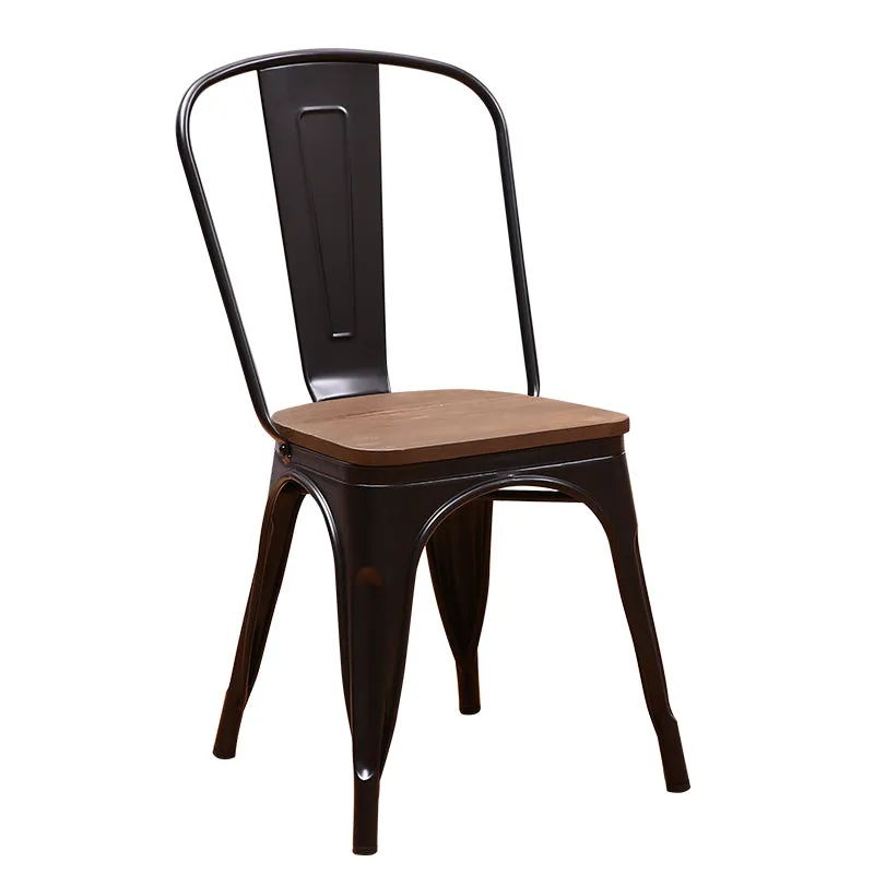 Replica Tolix Metal Bistro Dining Chair With Wood Top