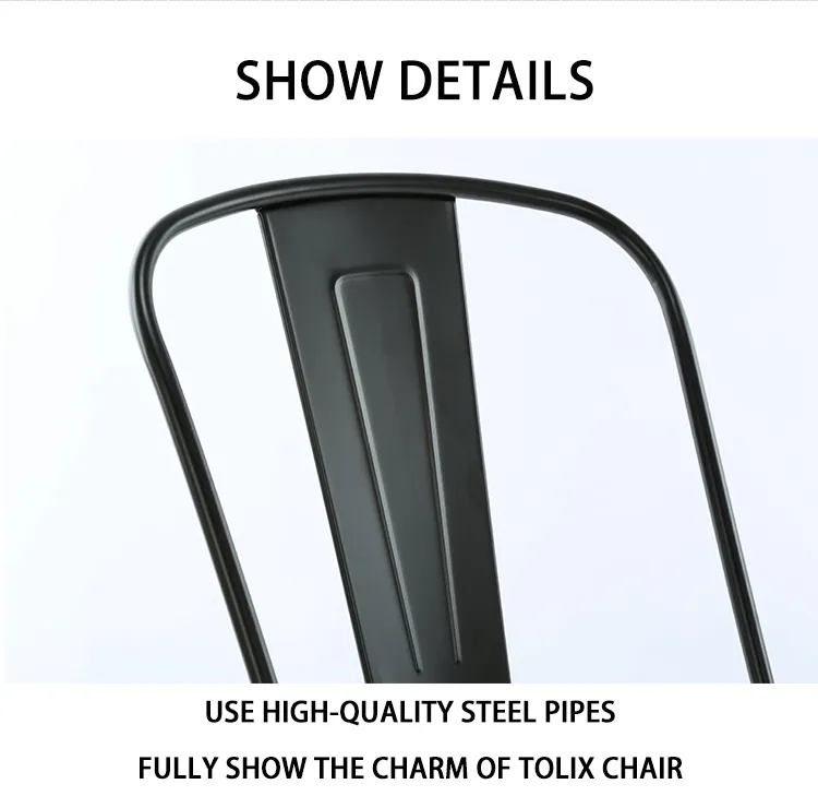Replica Tolix Metal Bistro Dining Chair With Wood Top