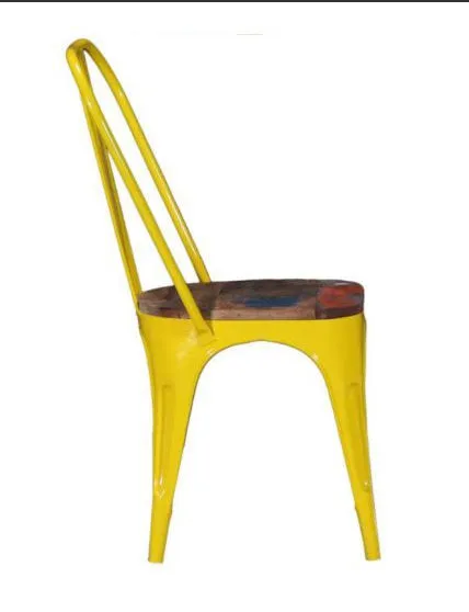 Replica Tolix Metal Bistro Dining Chair With Wood Top