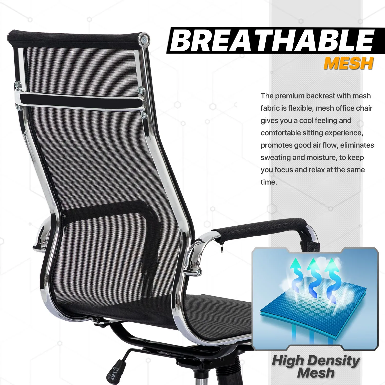 Ribbed Conference Chair - Black - 29" x 47" Studded Mat Set