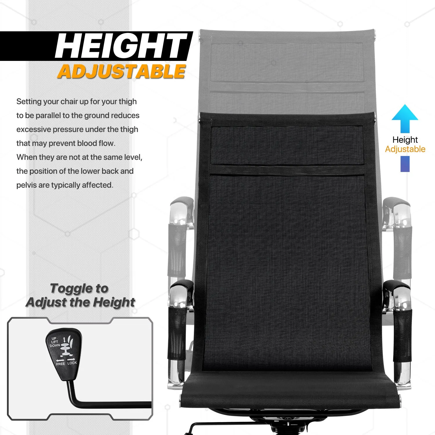 Ribbed Conference Chair - Black - 29" x 47" Studded Mat Set