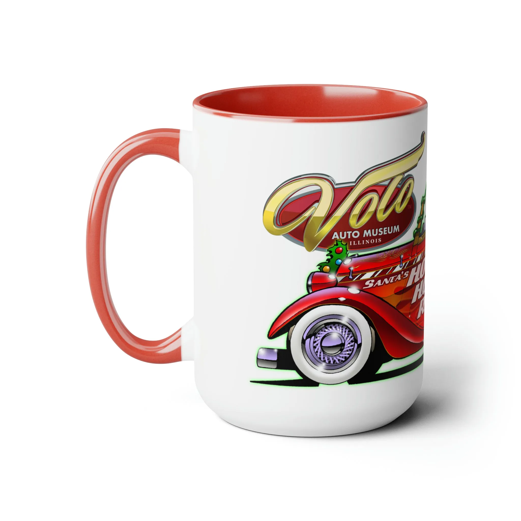 SANTAS CLAUS HO HO HOT ROD Volo Museum Christmas Coffee Mug 15oz