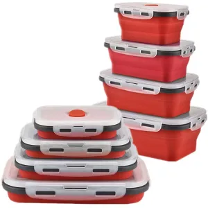 Set Collapsible Silicone Lunch Boxes