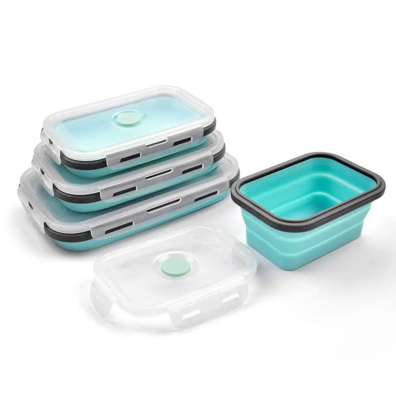 Set Collapsible Silicone Lunch Boxes