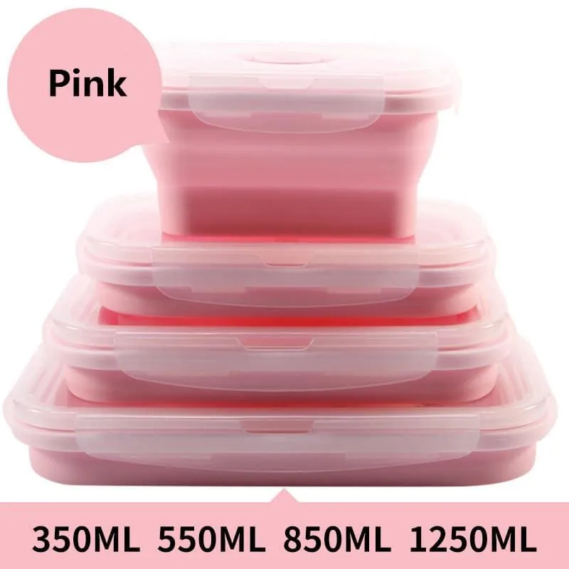 Set Collapsible Silicone Lunch Boxes