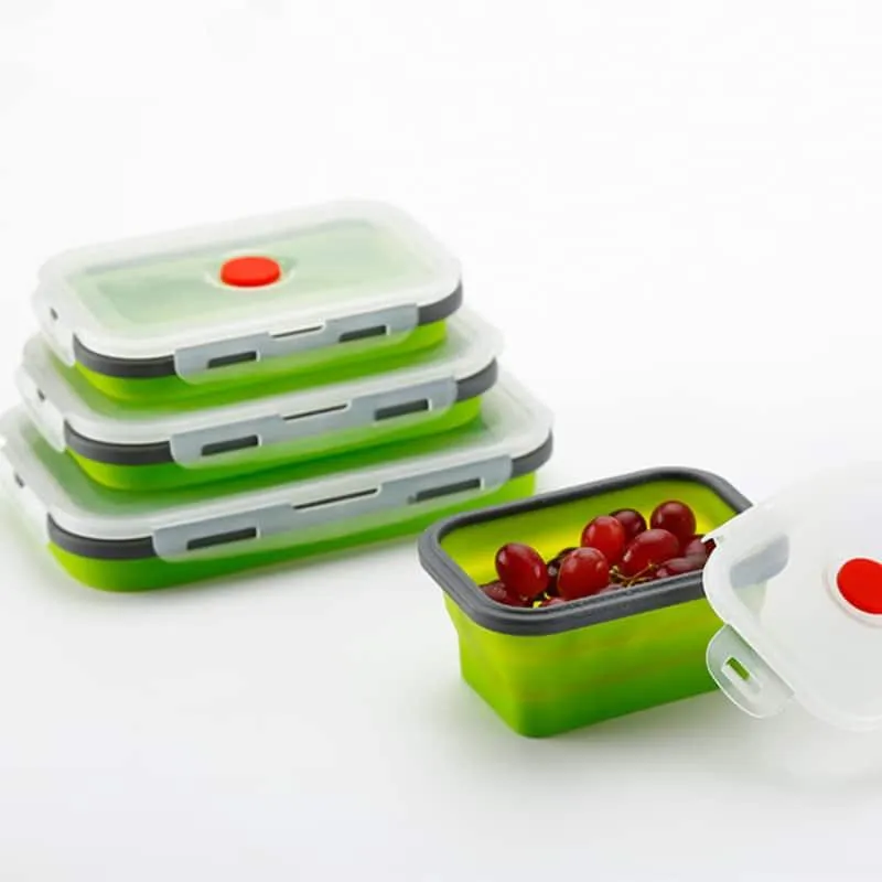 Set Collapsible Silicone Lunch Boxes