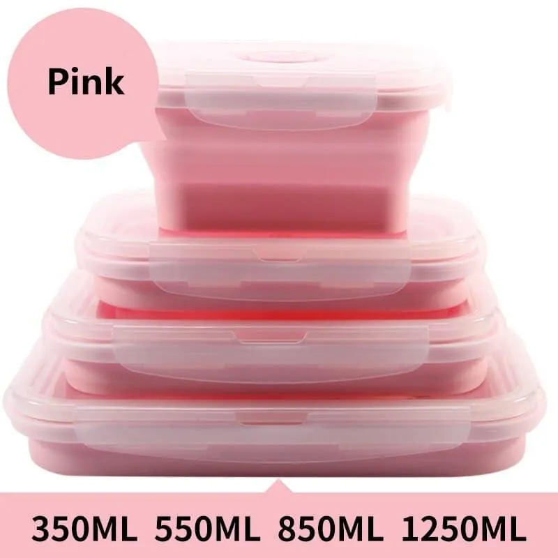 Set Collapsible Silicone Lunch Boxes