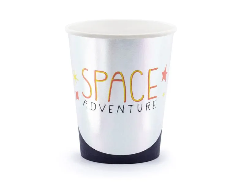Space Party Silver Foil Cups x 6