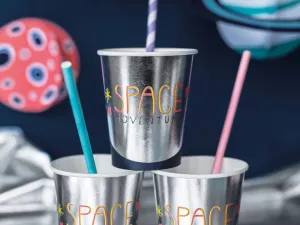 Space Party Silver Foil Cups x 6