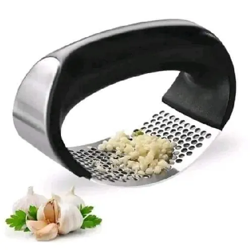Stainless Steel Garlic Press With Plastic Handle