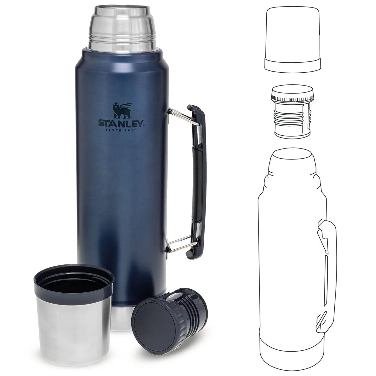 Stanley Classic Legendary Vacuum Thermos Flask 1L Nightfall