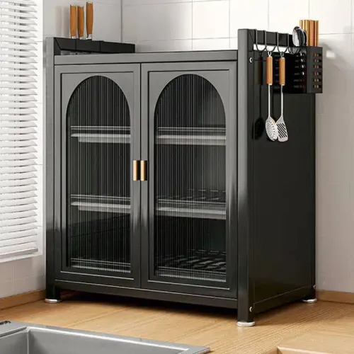 Storage Plate Rack With Cutlery Holder