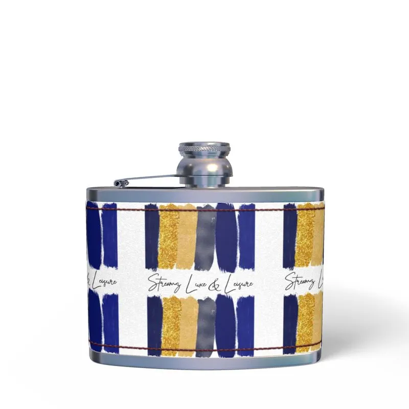Streamz Success Colors Leather Wrapped Hip Flask