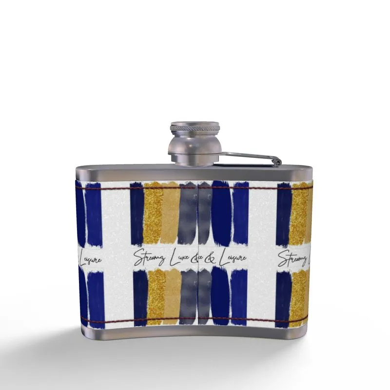 Streamz Success Colors Leather Wrapped Hip Flask