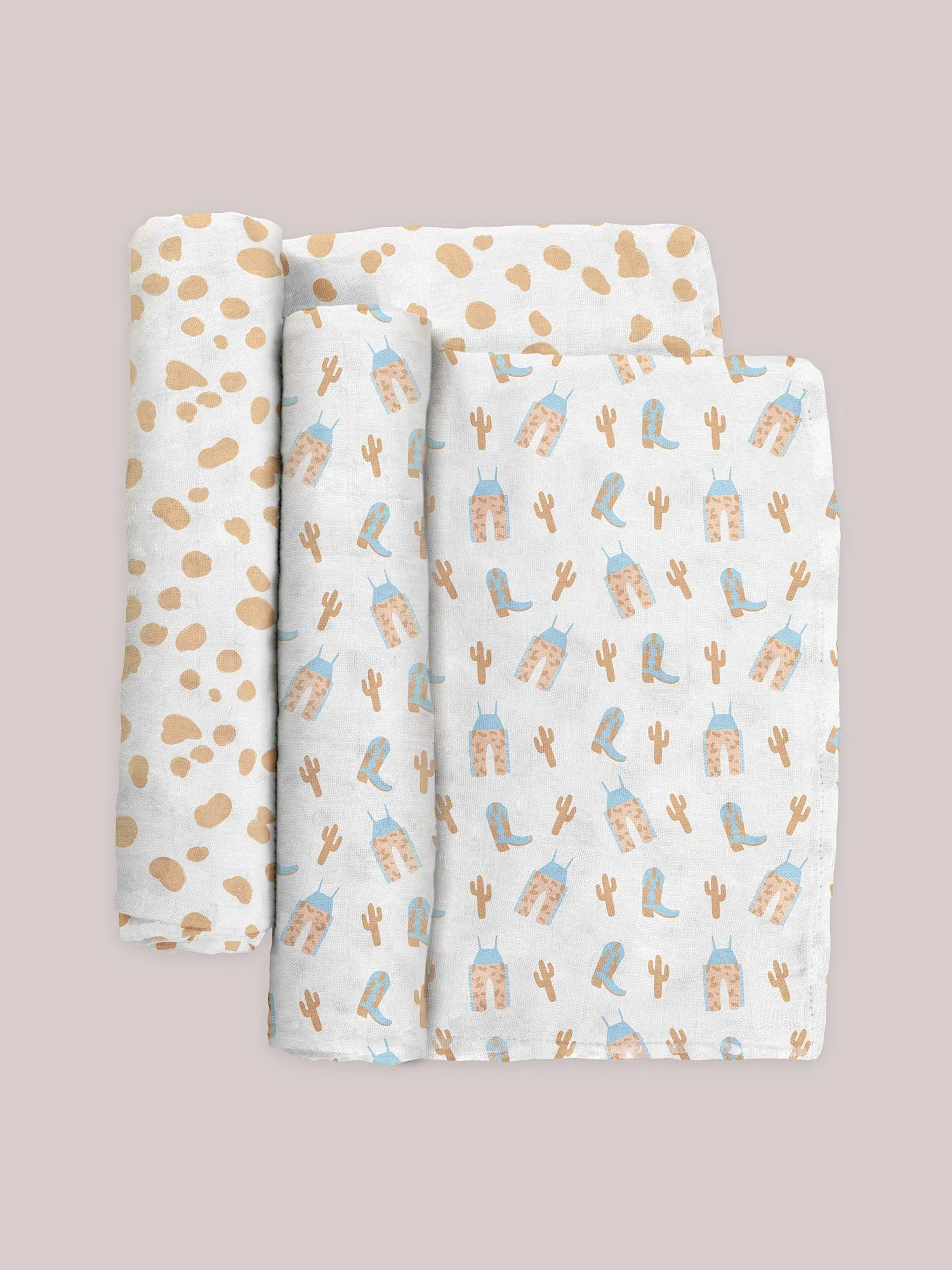 Swaddle Blanket Set | Howdy Partner Blue