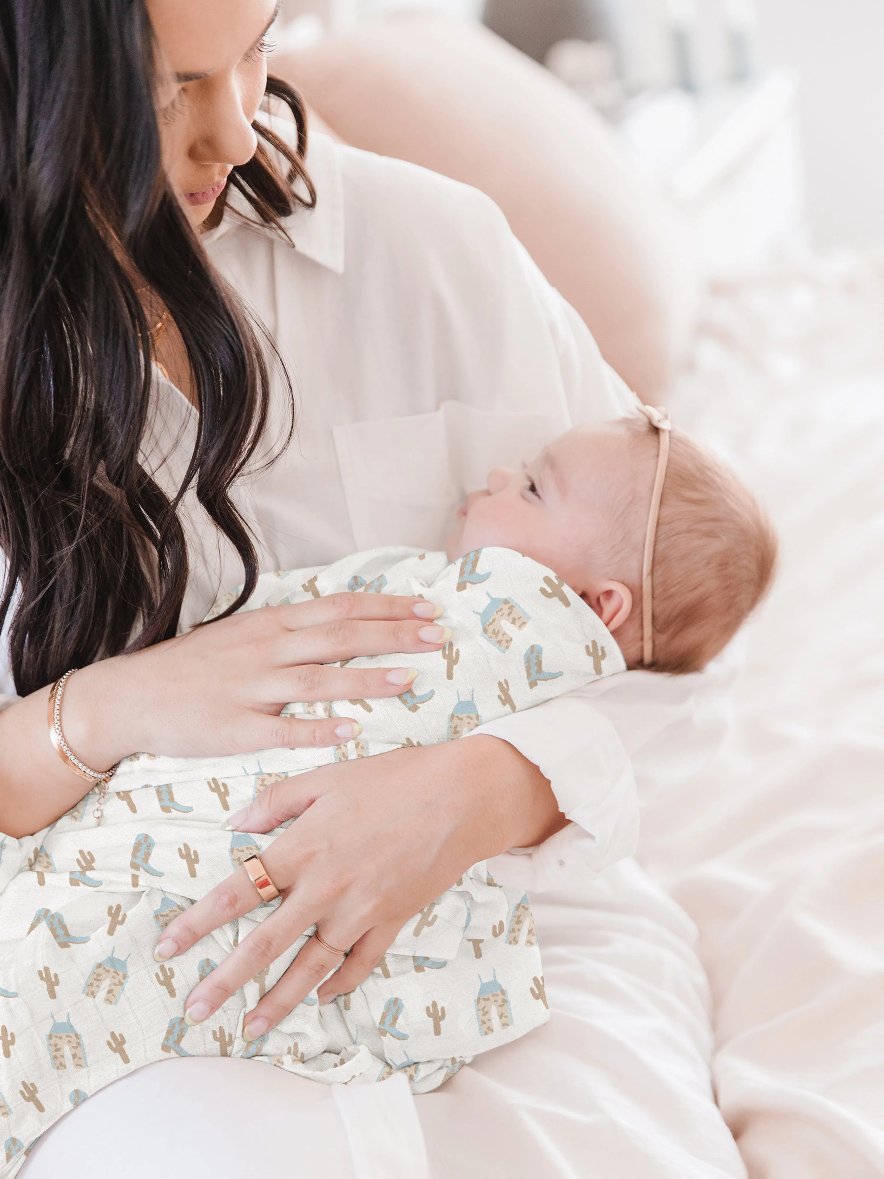 Swaddle Blanket Set | Howdy Partner Blue