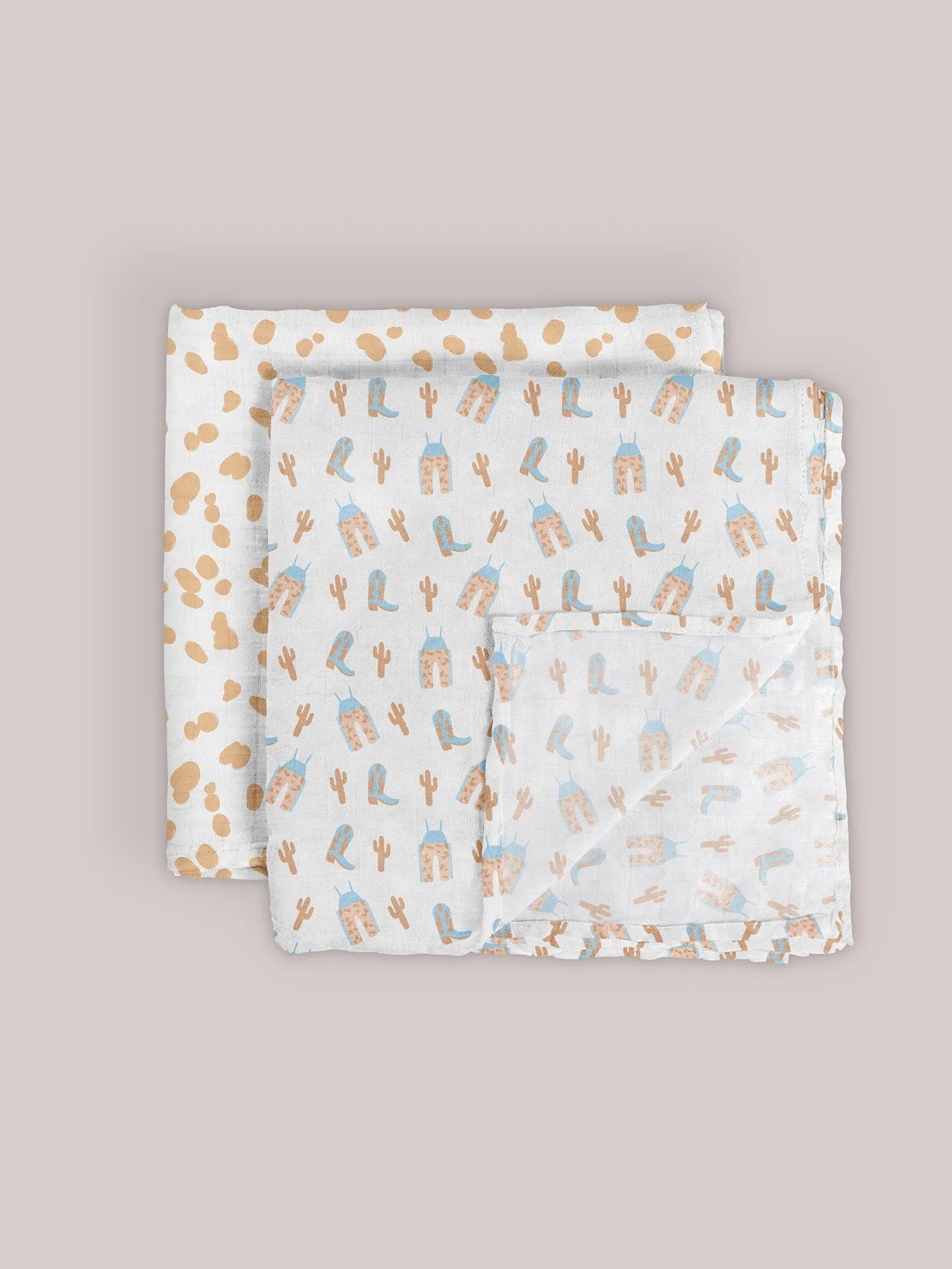 Swaddle Blanket Set | Howdy Partner Blue