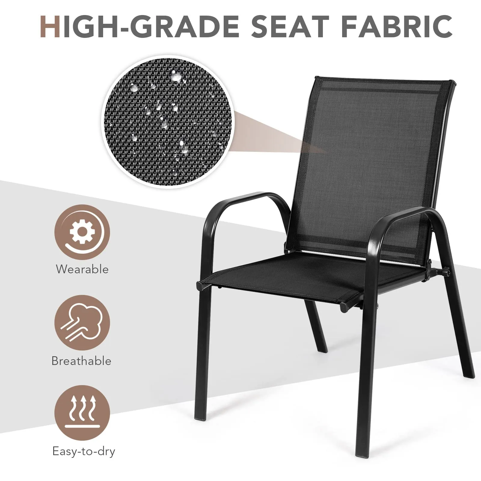 Tangkula Patio Dining Chairs, Outdoor Bistro Chairs