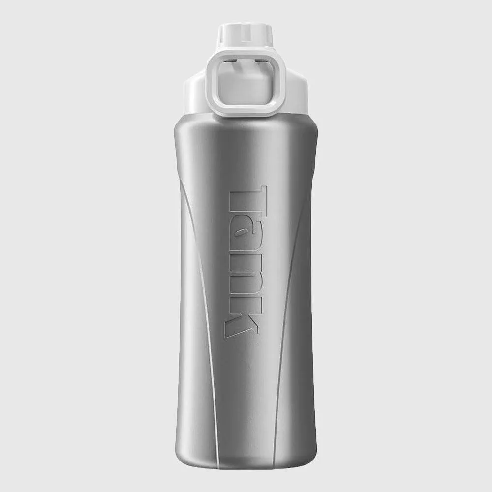 Tank Insulated Plastic Water Bottle Mini Super Cool 650ml, Silver, BPA Free