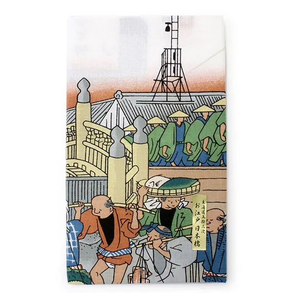 Tenugui, Japanese traditional towel / Cotton Cloth - Ukiyoe, Oedo Nihonbashi
