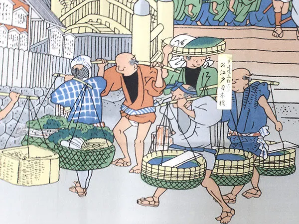 Tenugui, Japanese traditional towel / Cotton Cloth - Ukiyoe, Oedo Nihonbashi